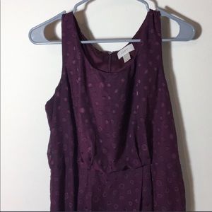 LOFT Maroon polka dot dress